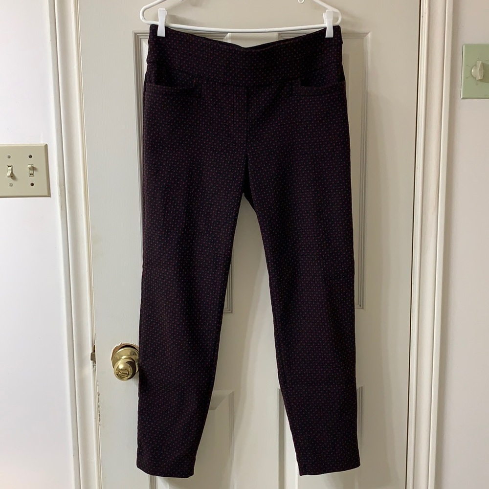 🌷3 for $25🌷Maurices, US M Regular, Black & Red Polka Dot Print Pull On Pants